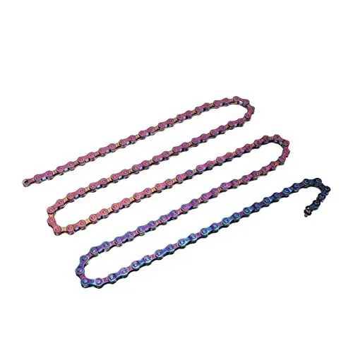 Produktbild: Fahrradkette, Rostfrei, Galvanisiert, 6-, 7-, 8-Gang-Kette für Rennräder und Mountainbikes, Empfindliche, Farbenfrohe Oberfläche, Verbesserte Leistung für Reibungsloses Fahren