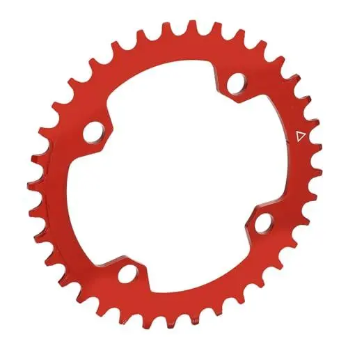 Produktbild: Fahrradkettenblatt, Aluminiumlegierung, Fahrrad-Einzelkettenblatt, Schmales Breites Kettenblatt für Mountainbike (Rot)