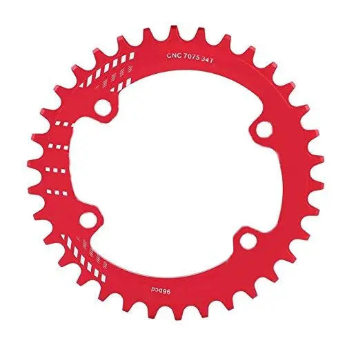 Produktbild: Fahrradkettenblatt, BCD 96MM schmal breit 32T 36T 38T Kettenblatt Einzelkettenblatt für M6000 M7000 M8000(34T-rot)