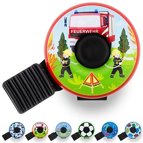 Produktbild: Fahrradklingel Kinder - Fahrradklingel Feuerwehr - Fahrradklingel Kinder Jungen - Klingel Fahrrad Kinder, Klingel Kinderfahrrad, Kinder Fahrradklingel, Feuerwehr Geschenke Kinder