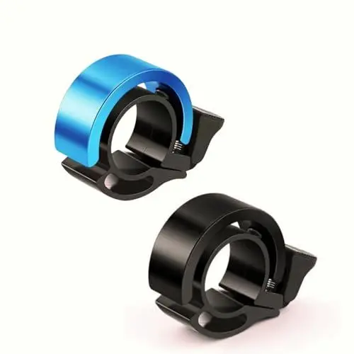 Produktbild: Fahrradklingel Mountainbike Laut, 2er Pack Fahrrad Klingel, Klein Fahrradglocke, MTB Rennrad Fahrrad Glocke, für Kinder und Erwachsene Mountainbike E-Bike Kinderfahrrad Roller, Schwarz+Blau