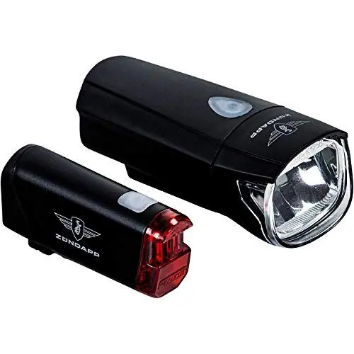 Produktbild: Fahrradlicht LED Set Zündapp ZA.K.50 Fahrradlampe Batterie StVZO Fahrrad Licht (schwarz)