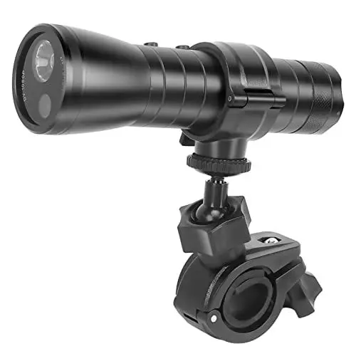 Produktbild: Motorradhelmkamera, wasserdichte 1080P-Sport-Action-Kamera mit Taschenlampe und Kompass, 120 ° Weitwinkel-Fahrradkamera mit Halterung