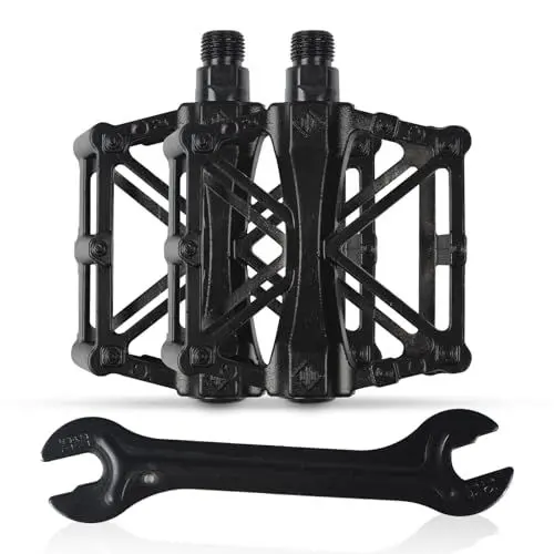 Produktbild: Fahrradpedale, Aluminium MTB Pedale mit Versiegeltem Lager, Fahrrad Pedale Set mit Schraubenschlüssel, X-förmige Rennrad Pedale Fahrrad Mountainbike für Ersatz und Reparatur von Fahrradpedalen