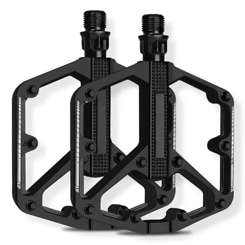 Produktbild: Fahrradpedale rutschfest, Rennrad/Mountainbike Pedale, 3 Abgedichtete Lager, CNC-Aluminium-Legierung Fahrradpedale, 9/16 Zoll Pedale mit Anti-Rutsch-Nägeln für Mountainbike, Rennrad, MTB