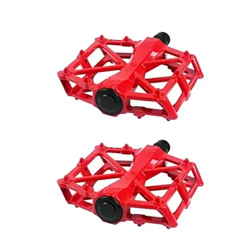 Produktbild: Fahrradpedal-Set, Hohles Design, Mountainbike-Pedale, Korrosionsbeständig, Stabile Struktur, Aluminiumlegierung, Geringes Gewicht Zum Austausch (Rot)
