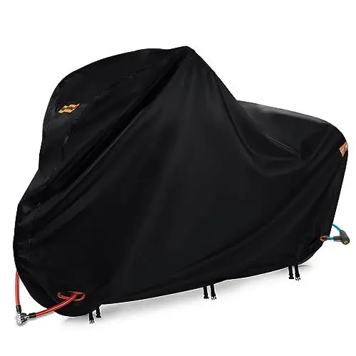 Produktbild: Fahrradplane E-bike 420D Oxford Fahrradabdeckung Wasserdicht Reflektorstreifen Schnallen Bike Abdeckung (200cm x 70 cm x 110cm)