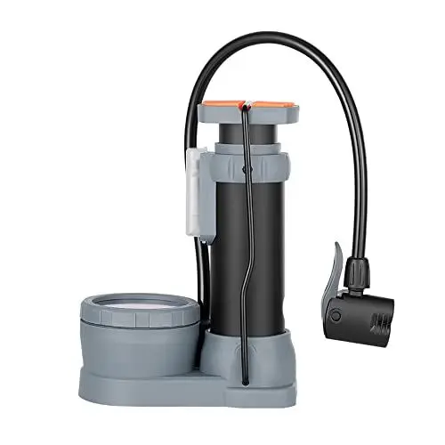 Produktbild: Fahrradpumpe, Fahrradpumpe mit Universellem Presta- und -Ventil, Rahmenmontierte Kompakte Fahrradluftpumpe, Fahrradpumpen für Alle Fahrräder – Straße, und BMX (mit Manometer)