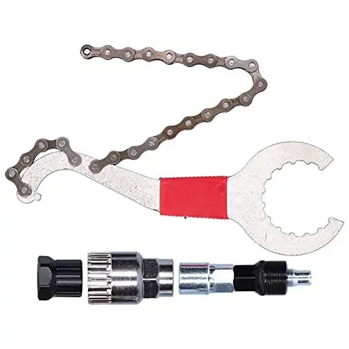 Produktbild: Fahrrad-Reparatur-Set, 3-in-1 Fahrrad-Reparatur-Set, Kassetten-Schwungrad-Entfernungswerkzeug, Rahmenschlüssel, Kettenpeitsche, Fahrrad-Ritzel-Entferner,