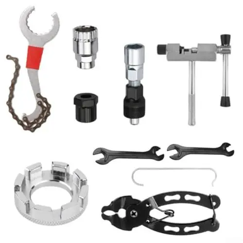 Produktbild: Fahrrad-Reparatur-Werkzeug-Set, Schwungrad-Entfernung und Kettenbrech-Werkzeug-Set, Fahrrad-Reparatur-Set, Fahrradkettenbrecher (9-teilig)