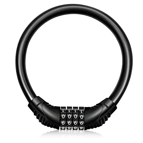 Produktbild: Fahrradschloss Zahlenschloss Fahrrad Kettenschloss Hochsicheres Bike Lock Anti-Diebstahl Fahrradzahlenschloss Fahradschloß für Fahrrad Motorrad Schwarz