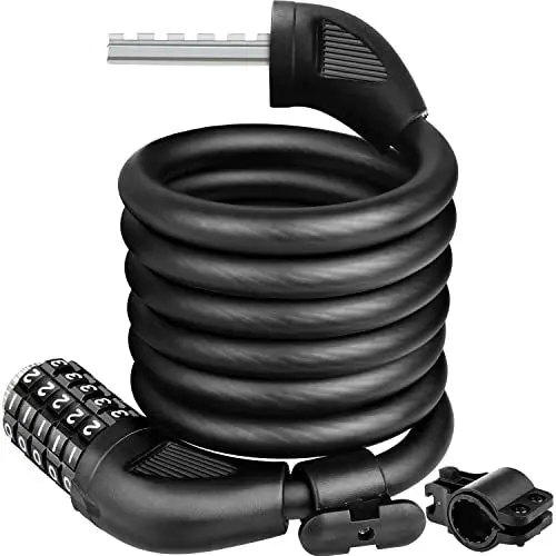 Produktbild: Fahrradschloss mit Zahlencode 1500mm/12mm Kabelschloss Hohe Sicherheit 5-Stellig Code Kombination Fahrrad Schlosser Zahlenschloss Cable