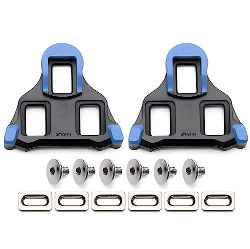 Produktbild: Pedal Cleats für Shimano Clipless-SL SM-SH12 (2 Grad Float Blau) Fahrrad Ersatzcleats, Indoor Cycling & Rennrad Cleat Set, Vollständig kompatibel mit 3 Bolzen/Rennradschuhen Fahrradschuhe