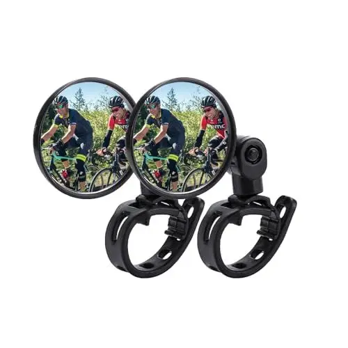 Produktbild: Fahrradspiegel, 2 Stück Rückspiegel Fahrrad, 360° Drehbar Fahrradspiegel Klappbar für Lenker 15-35mm, Fahrradspiegel für E-Bike links, Fahrrad Spiegel für Fahrrad Rennrad Roller Mountainbike