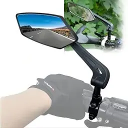 Produktbild: Fahrradspiegel Extra GroßE SpiegelfläChe,Fahrradspiegel für E-Bike Links,Schlagfestes Echtglas,Fahrradspiegel Extra GroßE SpiegelfläChe,360° Verstellbarer RüCkspiegel,Klappbar VerläNgerter Griff