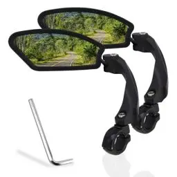 Produktbild: Fahrradspiegel Rückspiegel Fahrrad Spiegel Links für Lenker 21-26mm, Klappbar 360° Drehbar Fahrradrückspiegel für Ebike, Fahrrad, Mountainbike, Rennrad (2 Stück)