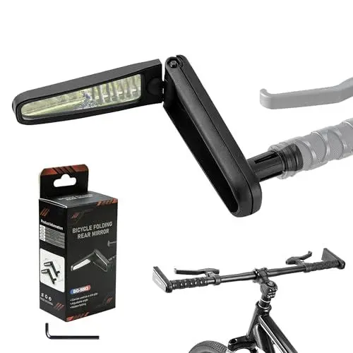 Produktbild: mimzemamz Fahrradspiegel für E-Bike, HD 360° Drehbar und Klappbar, Schlagfestes Rückspiegel für Lenker 17-20mm Universal Links und Rechts (1 Stück)