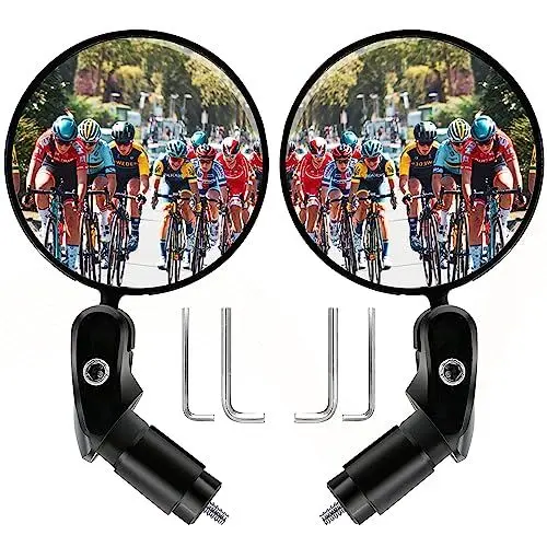 Produktbild: Fahrradspiegel für Fahrrad Lenker 17.4-22 mm, Klappbar 360°Drehbar Rückspiegel Fahrrad Universal Weitwinkel Fahrrad Spielgel für Ebike, Fahrrad, Mountainbike, Rennräder (2 Stück)