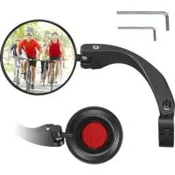 Produktbild: Fahrradspiegel für Lenker 18-26mm, HD Fahrrad Rückspiegel Links, 360° Drehbar Konvexer Spiegel für E-bike E-Scooter, Fahrrad Spiegel Klappbar mit Rückreflektor, für Links Rechts