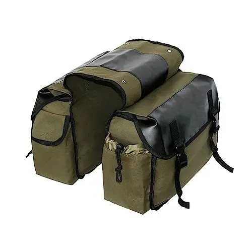 Produktbild: Fahrradtasche Fahrradtaschen Große Kapazität Rack Trunks Rücksitzträger Pack Motorrad Satteltaschen Canvas Fahrrad Fahrrad Rücksitz Tragetasche Radfahren Doppelpacktasche Outdoor