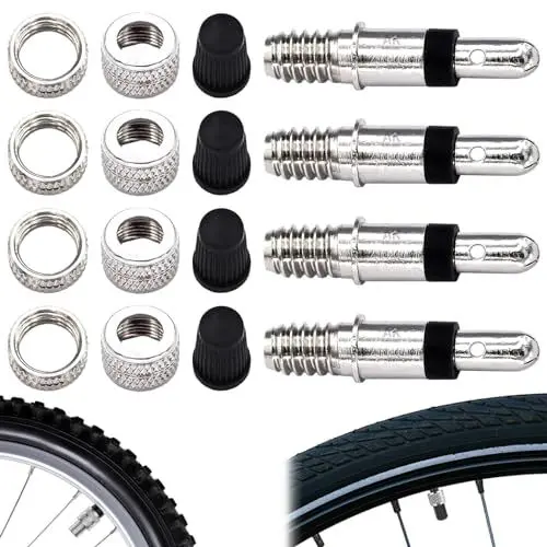 Produktbild: Fahrradventil Ersatz Set, 16 Stück Fahrradventil Blitzventil Ersatz-Set mit Dichtung Ventilkappen Zubehör Ersatzteile Deutscher Fahrradventil Für Citybike Trekking-Bike