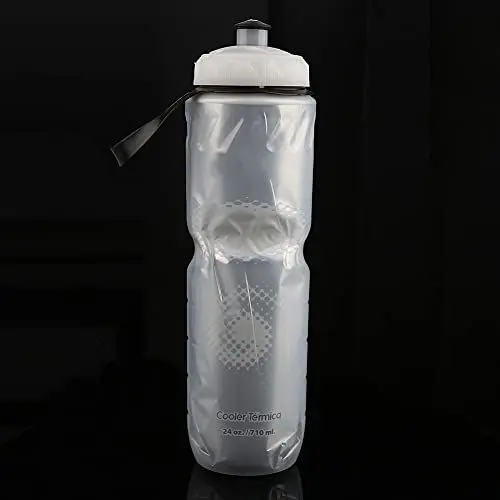 Produktbild: Fahrrad-Wasserflasche, Fahrrad-Wasserflasche, Wasserflasche für Fahrrad, 710 Ml, PE, Zweilagig, Thermisch Haltende Sport-Wasserflasche, Abnehmbarer Schultergurt,
