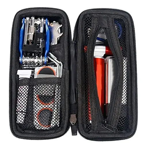 Produktbild: Fahrrad-Werkzeugtasche, Fahrrad-Rahmentasche, Fahrrad-Reparatur-Werkzeugtasche, 22,5 X 11 X 8,5 cm, Schwarze Polyester-Nylon-Hartschale, Fahrrad-Rahmentasche für Flaschentasche,