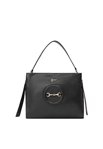 Produktbild: faina Damen Handtasche Elegante Ledertasche, SCHWARZ