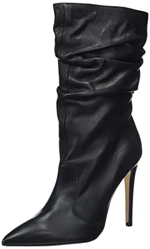 Produktbild: faina Damen High Heel Leder Stiefelette, Schwarz, 39 EU