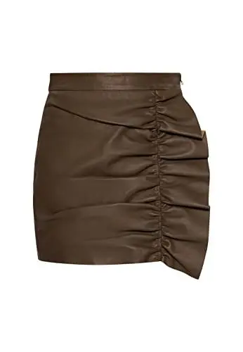 Produktbild: faina Damen Lederrock 19227090, Taupe, XS