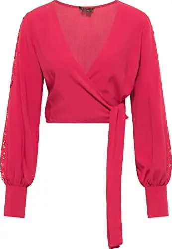 Produktbild: faina Damen Wickelbluse, Rot, XL