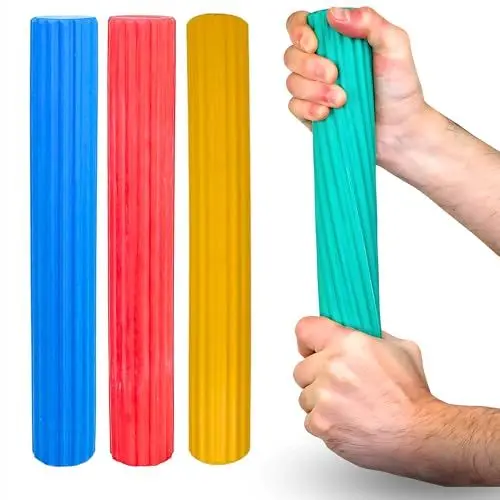 Produktbild: FAIR MOVE Flexstab - Flexibler Übungsstab Biegestab - Hand- und Fingertrainer - Trainingsstab für Physiotherapie, Verbesserung der Griffkraft und Unterarmstärker - Fitnessband (Flexstab Grün)