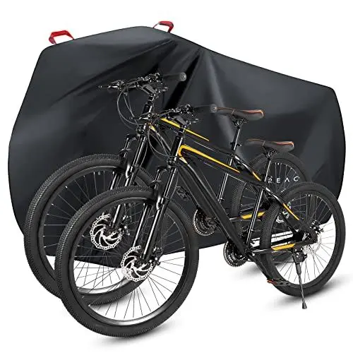 Produktbild: Faireach Fahrradabdeckung für 2 Fahrräder, Fahrradabdeckung Wasserdicht mit Schlosslöchern, Fahrradschutzhülle Winddicht Anti-Staub-Regen-Schnee-UV für Mountainbike & Rennrad