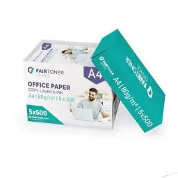 Produktbild: FairToner Druckerpapier standard Kopierpapier (5x 500) für Inkjet und Laserdrucker geeignet, 2.500 Blatt 80g A4 Office Paper weiß
