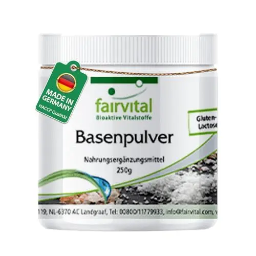Produktbild: Fairvital | Basenpulver - 250g - reich an Magnesium, Zink, Kalium, Calcium, Chrom, Selen, Eisen Kupfer, Molybdän - Vegan - Basenfasten