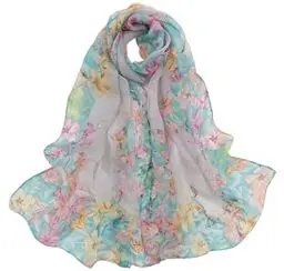 Produktbild: FAIRYGATE Chiffon Schal Damen Stola Tuch aus Wildseide Chiffon Georgette Tücher Halstücher Seidentuch Schals Damen Halstuch Seidenschal 51021