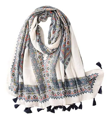 Produktbild: FAIRYGATE Schal Weiß Schals & Tücher für Damen Modisch Frühling und Sommer Herbst und Winter Frauen Schöner Stola Accessoires Mädchen Geschenke für Frauen 15228