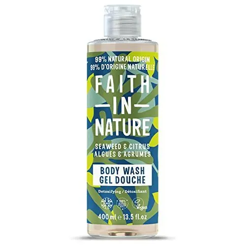 Produktbild: Faith In Nature Natürliches Seetang- und Zitrusbaum-Duschgel, Entgiftend, Vegan und Frei von Tierversuchen, Ohne SLS Oder Parabene, 400ml