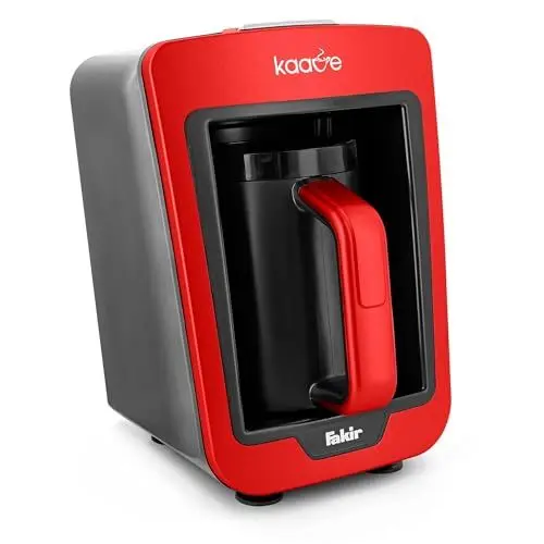 Produktbild: Fakir Kaave Mokka Maschine - Türkische kaffeemaschine - Türk kahve makinesi - Turkish coffee maker - Türk kahvesi - Türkischer kaffee - türkischer kaffeekocher - Kaffeemaschine 4 tassen - Rot, 26 x 18 x 22 cm