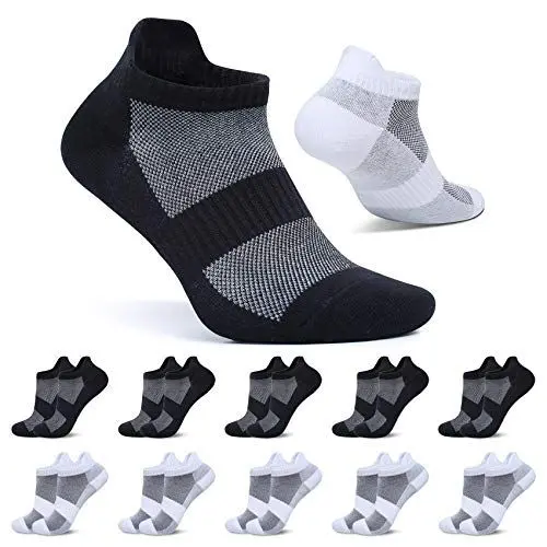 Produktbild: FALARY Sneaker Socken Damen 35-38 Kurze Socken 10 Paar Herren Schwarz Weiß Sportsocken Baumwolle Atmungsaktive Laufsocken Unisex