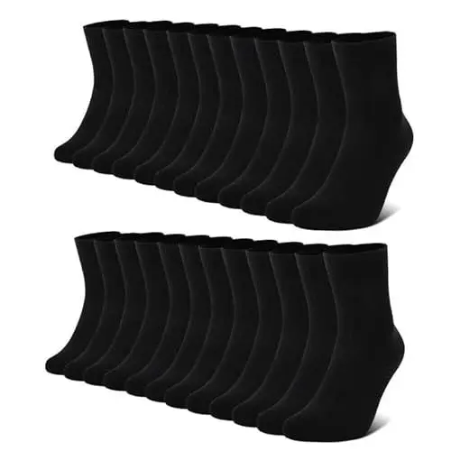 Produktbild: FALARY Socken Herren 43-46 Baumwolle Schwarz Sportsocken Damen Herrensocken 12 Paar Sport Socks Atmungsaktive Business Socken