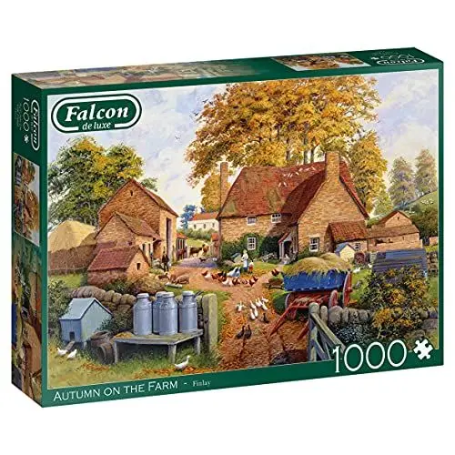 Produktbild: Falcon 11274 Autumn on The Farm-1000 Teile de Luxe Tiere Puzzlespiel, Mehrfarben