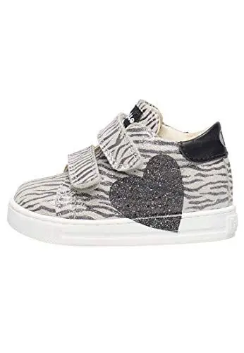 Produktbild: Falcotto Heart VL-Sneaker mit Zebra-Print und Glitter-Herz-Silber/Schwarz Silber 19