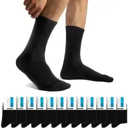 Produktbild: Falechay Herren Business Socken 12 Paar Classic Atmungsaktive Baumwolle, 43-46, 12 X Schwarz