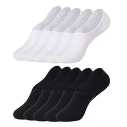Produktbild: Falechay Sneaker Socken Damen Herren Füßlinge Unsichtbare 10 Paar Schwarz, Weiß 39-42