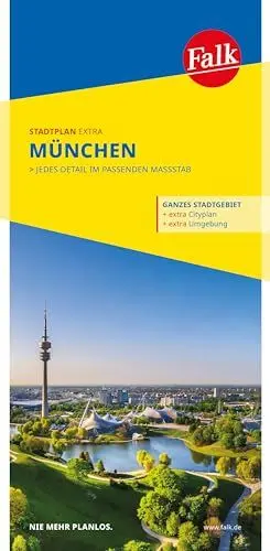 Produktbild: Falk Stadtplan Extra München 1:20.000: mit Ortsteilen von Dachau, Fürstenfeldbruck, Garching, Germering, Grünwald, Ismaning, Taufkirchen