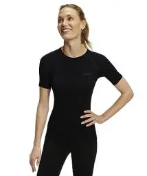 Produktbild: FALKE Damen Baselayer-Shirt Warm Round Neck W S/S SH Funktionsgarn Schnelltrocknend 1 Stück, Schwarz (Black 3000), S