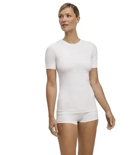 Produktbild: FALKE Damen Baselayer-Shirt Warm Round Neck W S/s Ts Funktionsmaterial schnelltrocknend 1 Stück, Weiß White 2860, M