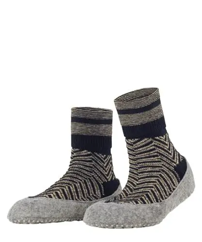 Produktbild: FALKE Damen Cosyshoe Herringbone W HP Schurwolle Rutschhemmende Noppen 1 Paar Hausschuh-Socken, Blau Midnight 6414, 41-42