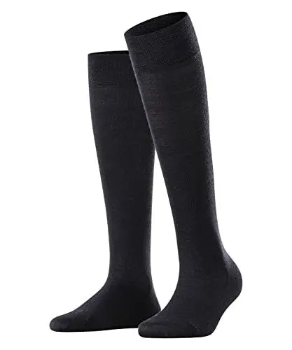Produktbild: FALKE Damen Kniestrümpfe Sensitive Berlin W Kh Wolle Baumwolle mit Komfortbund 1 Paar, Blau Dark Navy 6370, 39-42